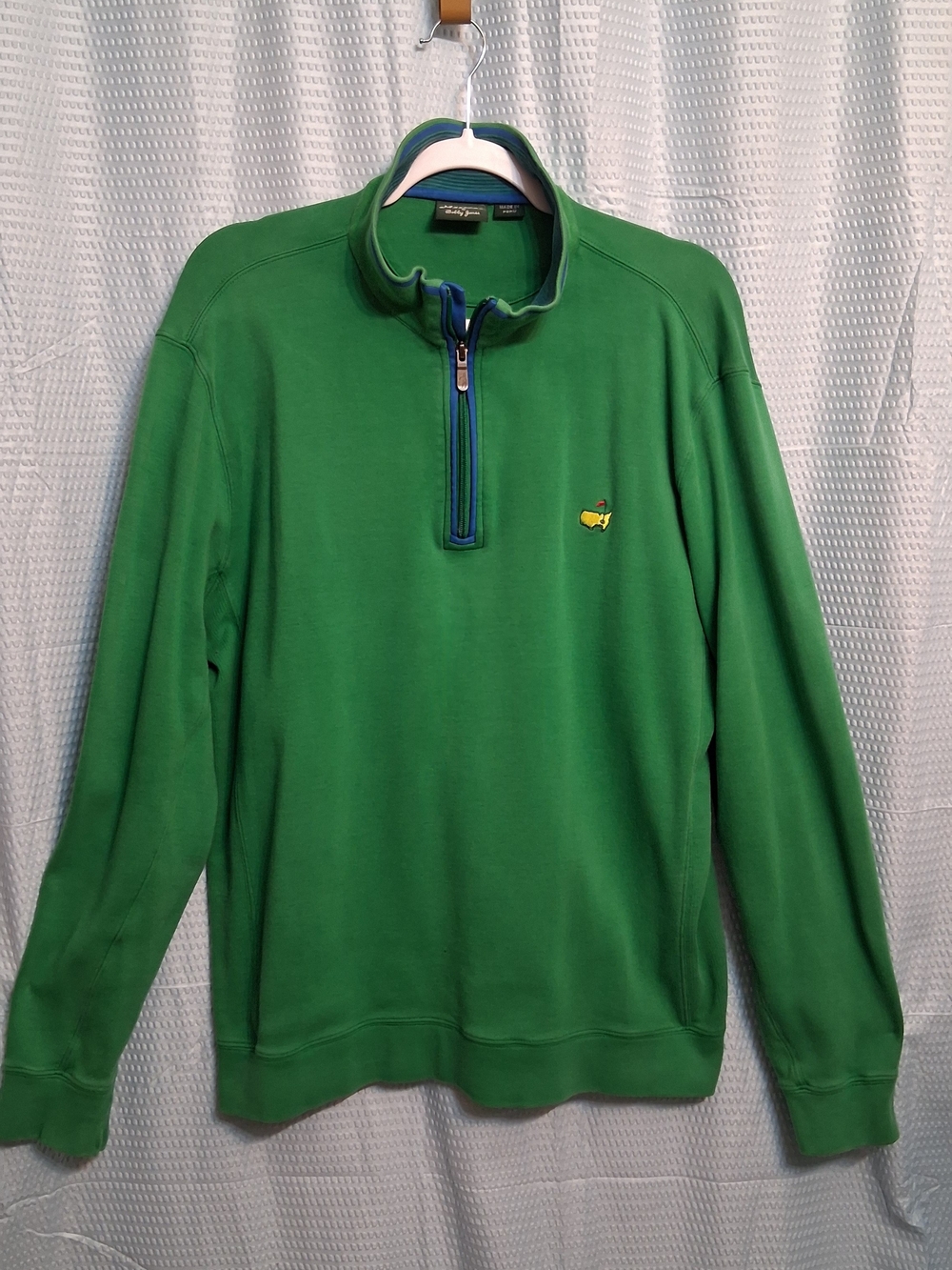 Masters By Bobby Jones Green Quarter-Zip Sweater with Yellow Masters  Logo
